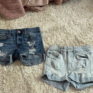 Aeropostale Blue and Light Blue Jean Shorts
